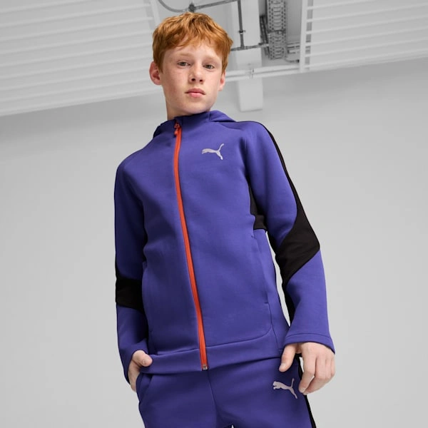 EVOSTRIPE Full-Zip Hoodie za otroke: udobje in slog za vsak dan, PUMA ikona!